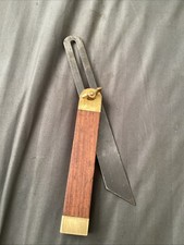 Vintage 9” Mahogany/brass Carpenters Bevel In Good Condition