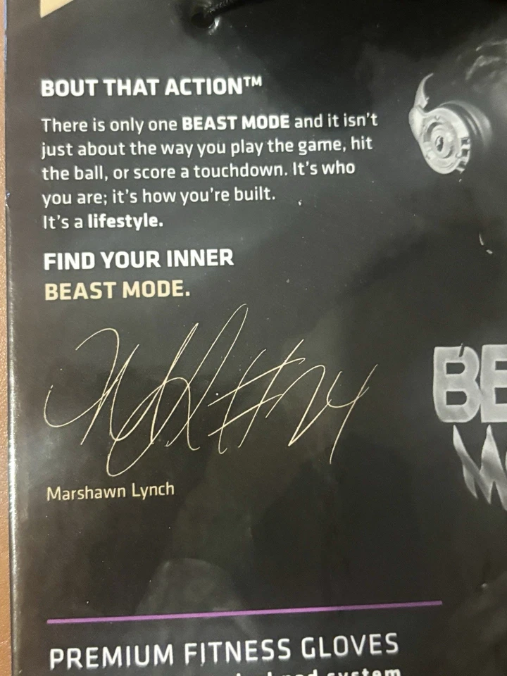 Совершенно новый BIONIC BEAST MODE официальный перчатки Marshawn Lynch женщин Sz L - Изображение 3 из 4