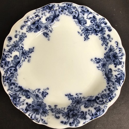 Vintage John Maddock Sons England Belfort Blue White Soup Bowl 7.5" Vitreous 53 - Picture 2 of 13