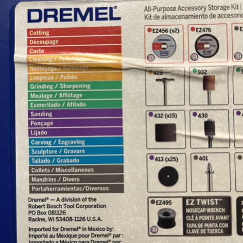 Dremel EZ Lock 160 Piece Aluminum Oxide All-Purpose Accessory Storage Kit 715-01 - Picture 3 of 8