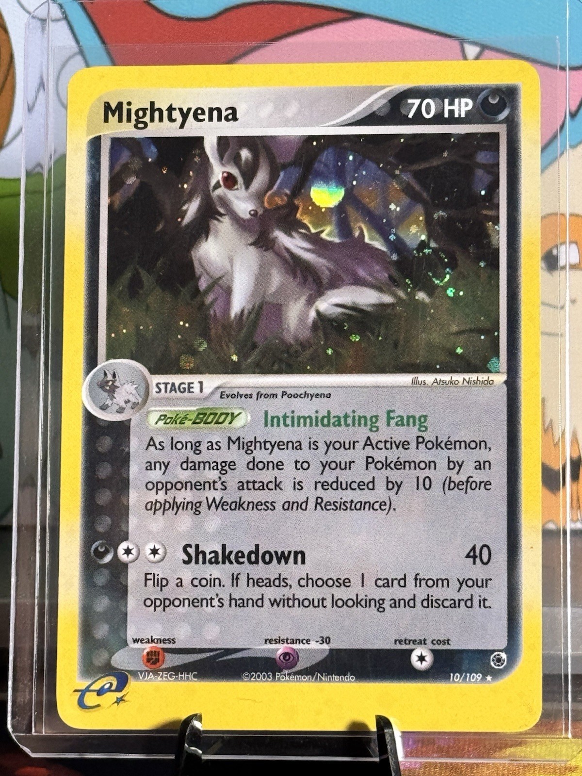 Pokemon TCG Mightyena 10/109 Ruby and Sapphire Holo Rare 2003 English Vintage NM