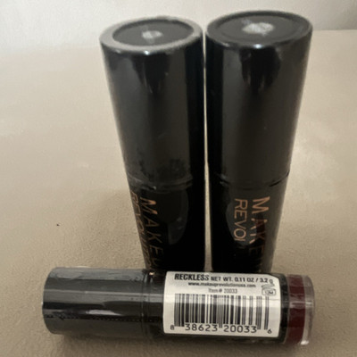 Makeup Revolution Stick Lipstick Lot of 3 Reckless Shade 0.11 oz / 3.2 g