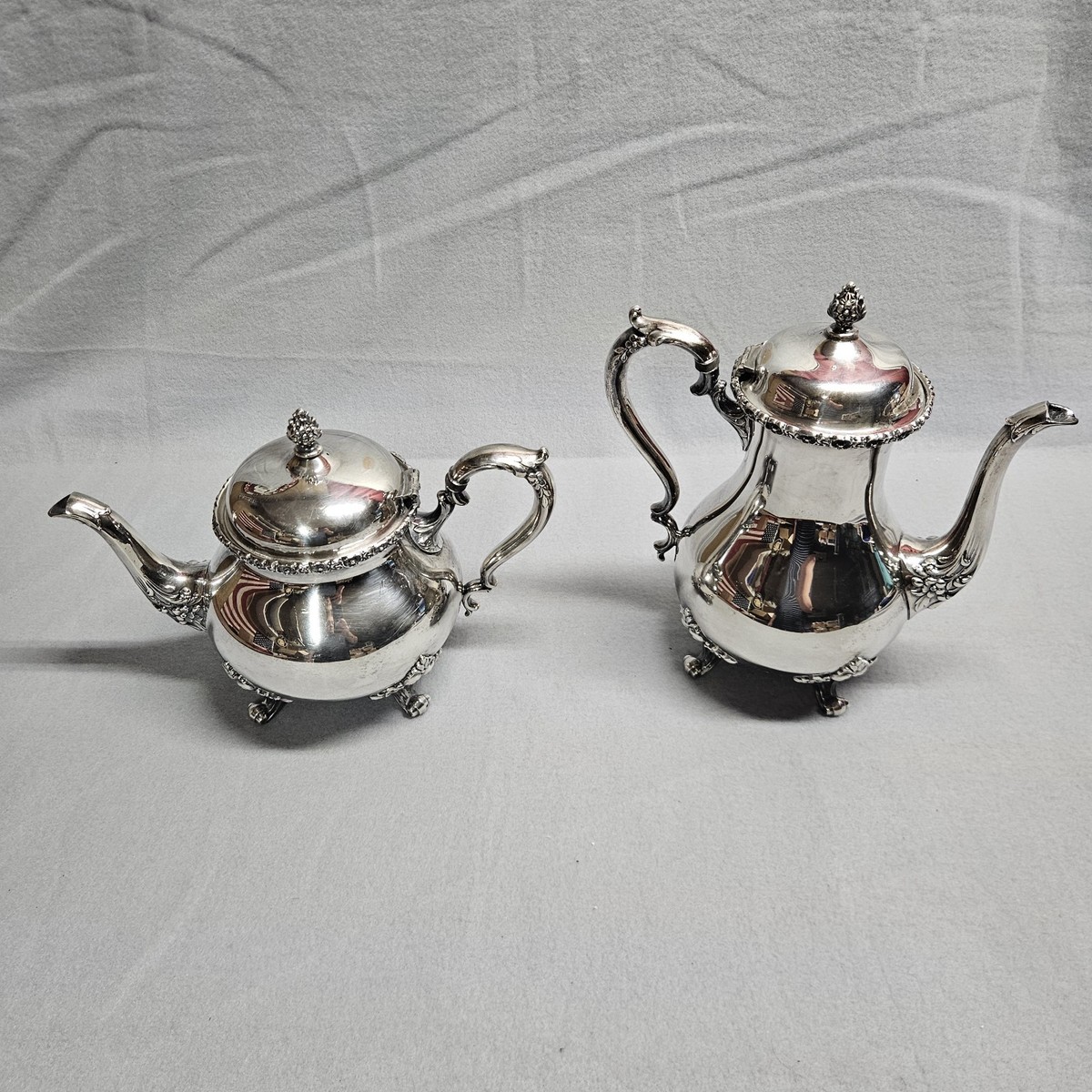 Wilcox International Silver USA Du Barry Floral 7601 & 7602 Tea