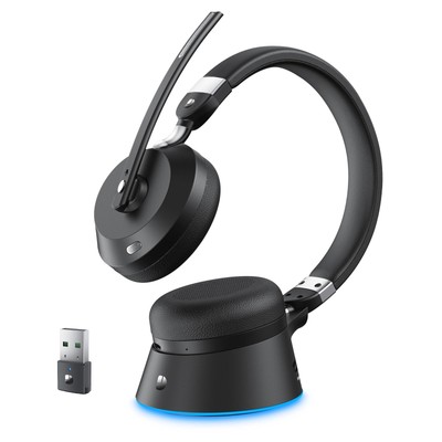 Wireless Headset with Mic for Work, Bluetooth Headset with Microphone (Noise ...