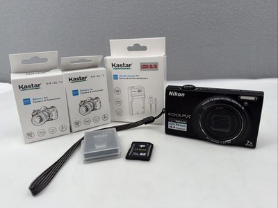 Nikon COOLPIX S6100 Digital Camera Black 16MP 7x Optical Zoom Built-in Flash
