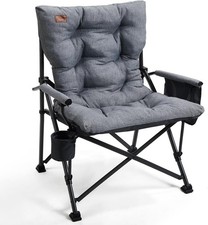Padded Oversized Folding Camping Chair for Adults Heavy Duty Lawn Chair