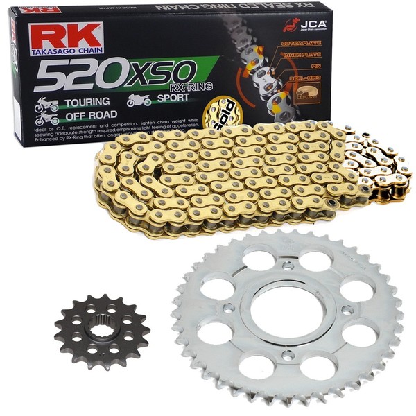 Kettensatz Honda CM 250 C Custom 82-83 Kette RK GB 520 XSO 104 Offen Gold 1-image