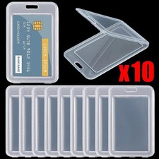 10pc ID Card Badge Holder Vertical Clear Reusable Soft Waterproof Office ID Case