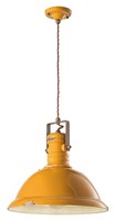HäNgelampe HäNgeleuchte Vintage Ø 40 Cm E27 Keramik Metall Gelb Shabby Antik