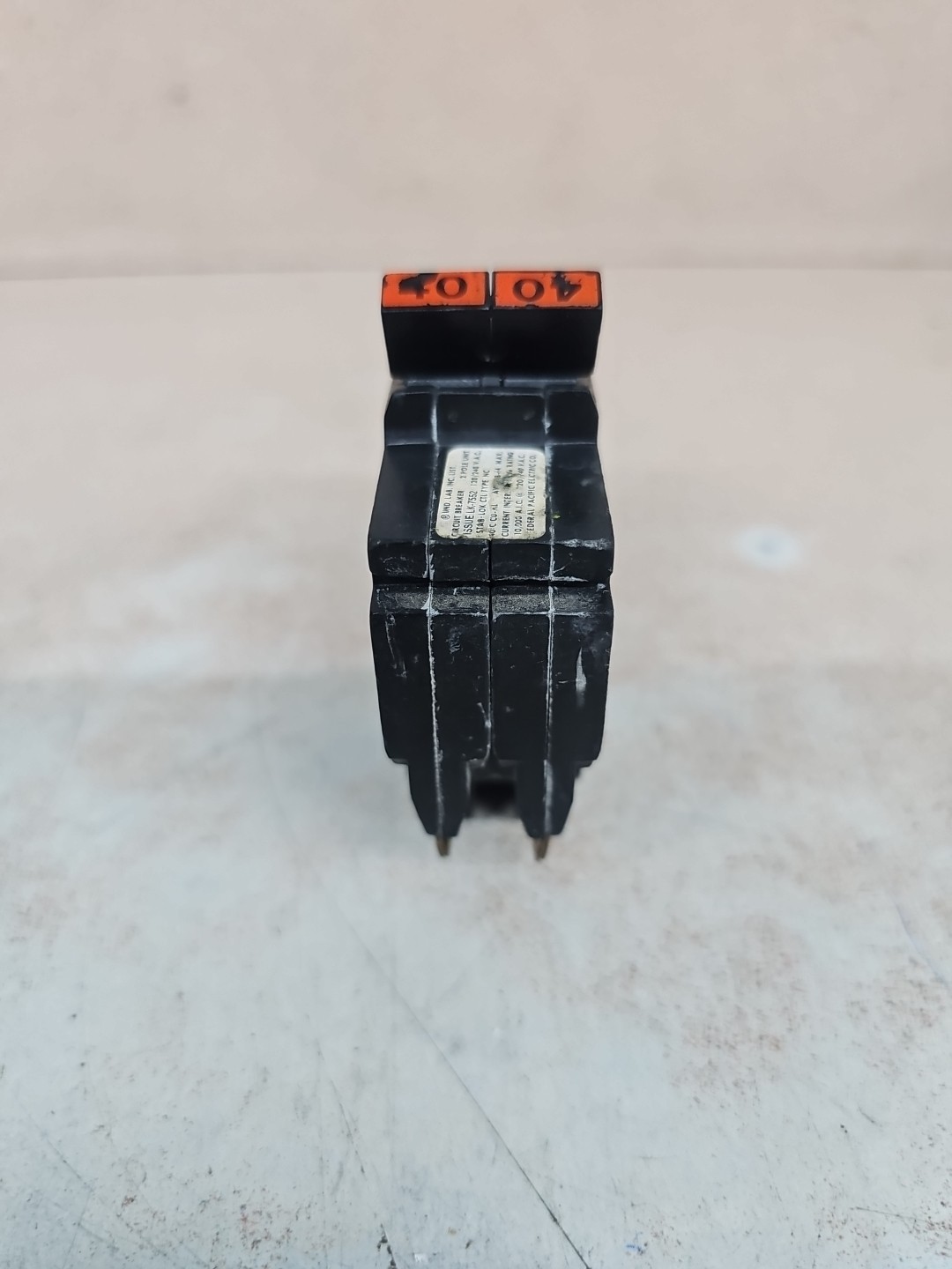 FPE Federal Pacific 40 Amp 2 Pole NC240 Stab-Lok Breaker Mini THIN Blurry# RED