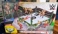 WWE Wresltemania BLOODLINE RULES Ring + 2 Figures THE ROCK + ROMAN REIGNS new