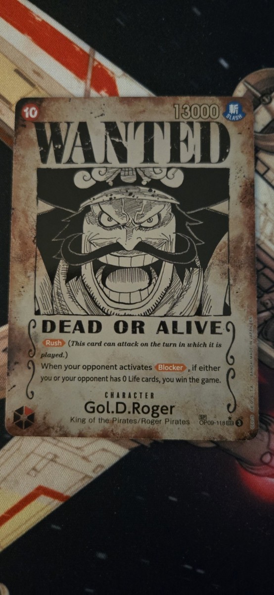 Gol.D.Roger Wanted Poster Alt Art OP09-118 Sec One Piece Card Game