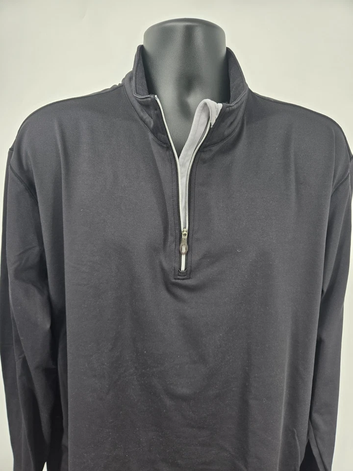 Pullover Mizuno Negro XL Manga Larga Golf Cuarto Cremallera Top Manga Larga Hombres * Foto 4 de 4