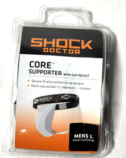 Shock Doctor Core Athletic Supporter with Cup Pocket White Mens L 34-36