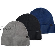 BOSS MEN'S FOLD OVER BEANIE/ KNITTED BEANIE/ HAT "FATI-O" Was £59