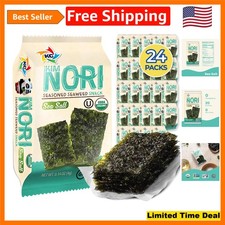 Gourmet Organic Seaweed Snacks   24 Individual Packs of Crispy Sea Salt Sheets