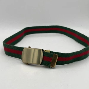 Ceinture enfant style Gucci 29" longue boucle dorée rouge vert