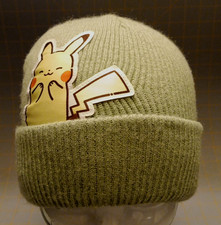 Unisex OSFA Pokemon Embroidered Pikachu Patch Winter Beanie Hat