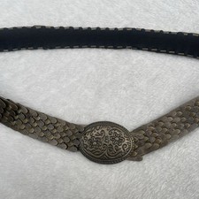 Vintage Y2K Belt Fish Scales Links Chain Metallic Bronze O/S Boho Hip Waist
