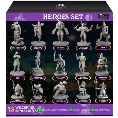 Hero Player-Character NPC DND Miniatures 28mm32mm Unpainted D&D Minis Dung...