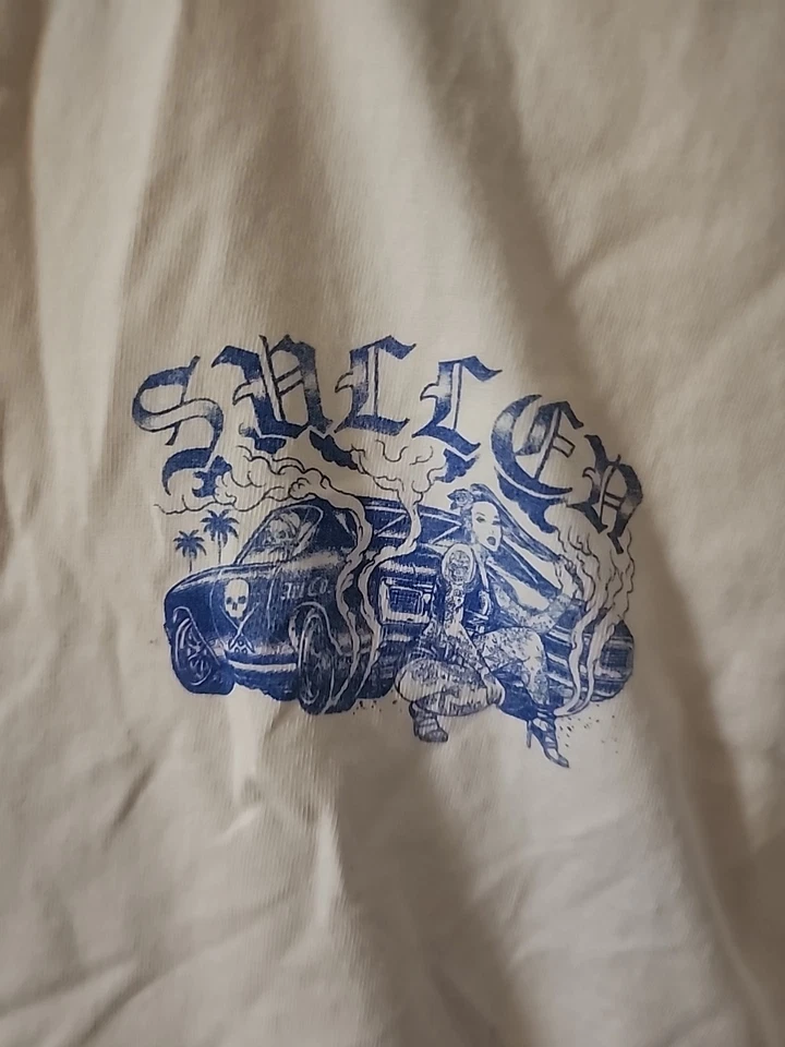 Sullen Art Smoke Show Premium T-Shirt White 3XL Cotton Tattoo Streetwear B7  - Image 4 of 4