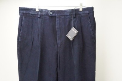 Zanella Outdoor Solid Dark Blue 100% Cotton Mens Pants Trousers Sz 56 EU NEW