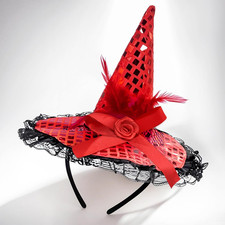 Witch Hat Headband for Women - Mini Witches Headpiece for Halloween Costume Dres