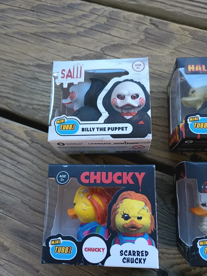 5 Mini Tubbz IT Payaso Sierra Halloween Michael Myers Chucky Pennywise Patos de Goma Foto 3 de 4