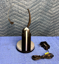 Jabra GN9350e Silver/Black Wireless Headband Headset with Base and Power Adapter