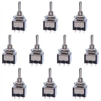 10 x On/Off/On 3-Position Mini Toggle Switch Car Dash Dashboard DPDT ...