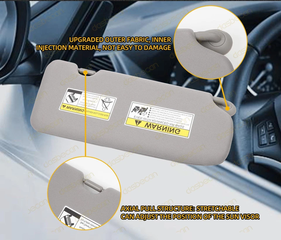 Left Driver Side Gray Sun Visor With Mirror Light For Honda CR-V CRV 2017-2022 Foto 4 de 4