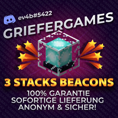 GrieferGames Citybuild 3x 64 Beacons (3 Stacks) - Leuchtfeuer Beacon