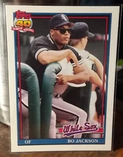 1991 topps traded Bo Jackson 58T.Free agent leaves Royals for Chicago 4/3/91