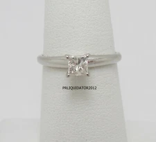 1/3CT Natural Princess Diamond Solitaire Engagement Wedding Ring 14K White Gold