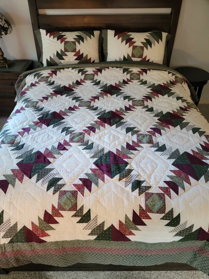 Juego de colcha edredón vintage de casa de campo 86x90 Queen  Foto 4 de 4