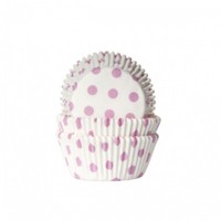 MuffinföRmchen Mit Punkten, Weiß/Rosa, 50 StüCk