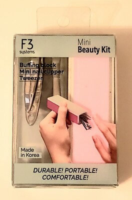 MINI BEAUTY KIT Buffing Block Mini Nail Clipper Tweezer Durable Portable Design