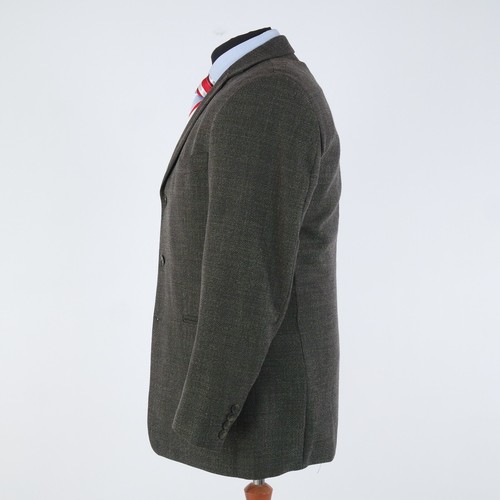 Mens Knitted Blazer 42R UK Size ABRAMS Brown Wool Sport Coat Vintage Jacket - Picture 5 of 14