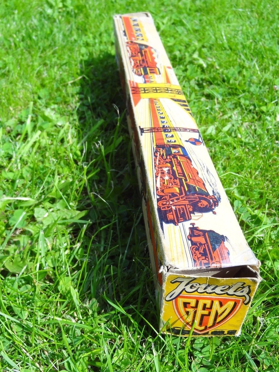 Ancien Train Mécanique En Tôle Lithographiée – GEM 1940/50 – Dans Sa Boîte