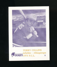 1975 Caruso Albuquerque Dukes #8 Terry Collins xrc rookie NM+ great for ttm