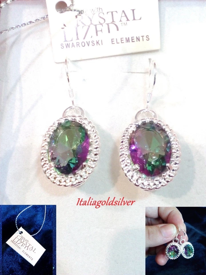 Orecchini Argento 925 Donna Pendenti Cristalli SWAROVSKI ORIGINALI Gioielli 2025 - Immagine 2 di 4