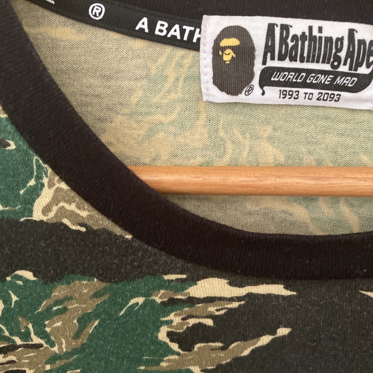 A Bathing Ape Camo Long-sleeve T-Shirt World Gone Mad SZ M Japan