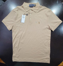 Polo Ralph Lauren Men's Classic fit Khaki Short Sleeve 3 Button Polo Shirt Sm