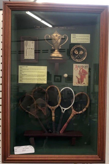 テニスラケットの歴史 額装 HISTORY OF THE TENNIS RACKET * RARE * 3D FRAMED ARTWORK * TENNIS