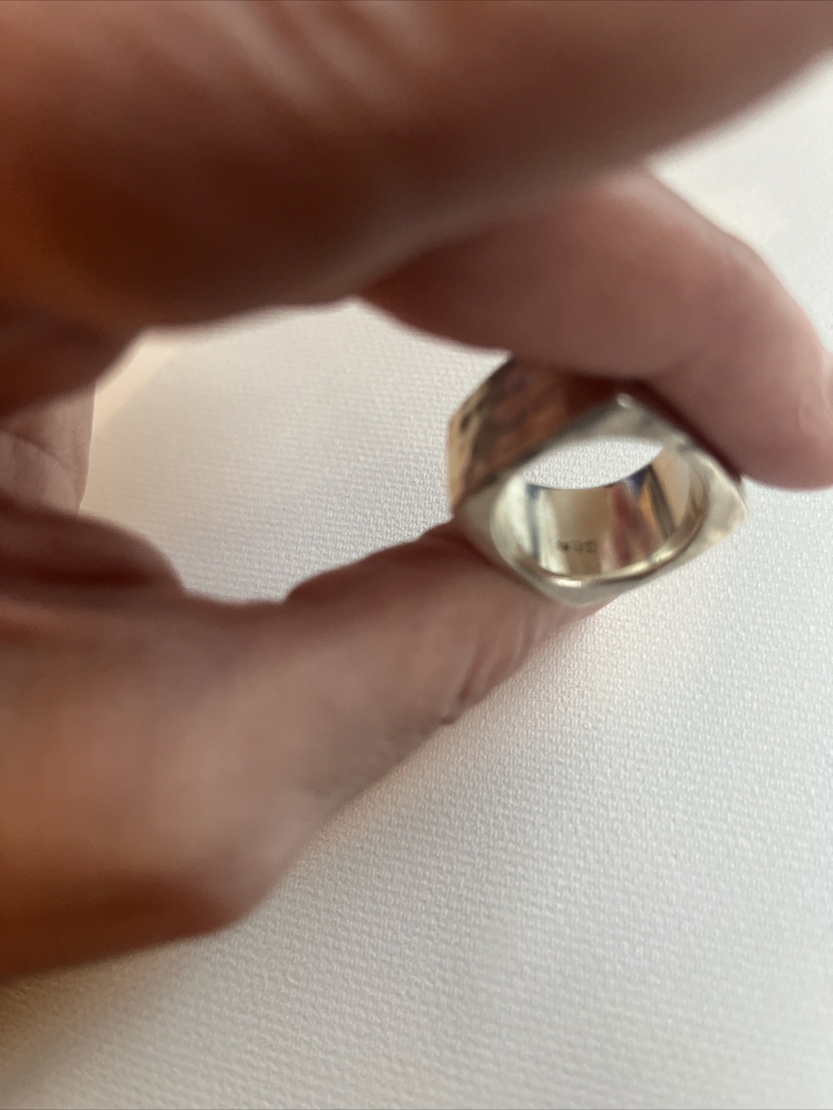 Sterling Silver Hammered Square Ring Size 6.5 - H… - image 14