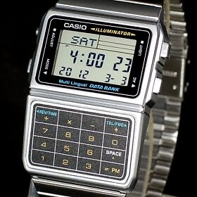 Orologio CASIO DATA BANK CALCULATOR DBC-611-1DF Calcolatrice Bracciale Acciaio - Foto 2 di 5