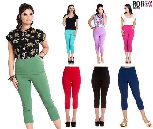 Hell Bunny Tina Capri Trousers 50's 