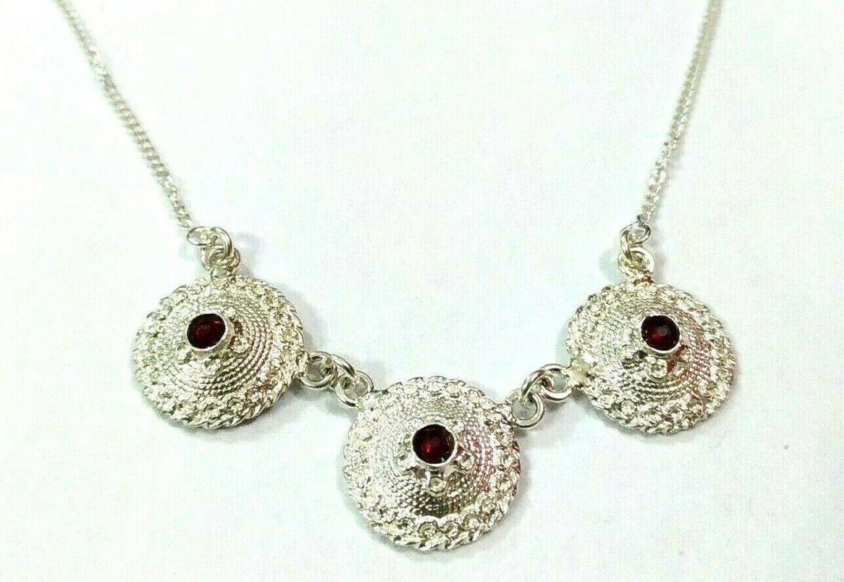 Collana Portafortuna Sarda Su Coccu In Argento 800 Con Onice E Filigrana, Lunga 45 Cm