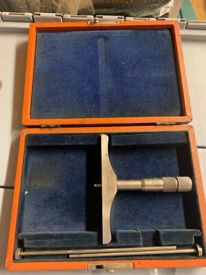 Vintage Brown & Sharpe No. 607 Depth Micrometer in Original Box