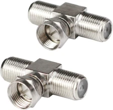 F-Type RG6 Coax Splitter Combiner Adapter for TV Antenna Cable, 3-Way (2 Pack)